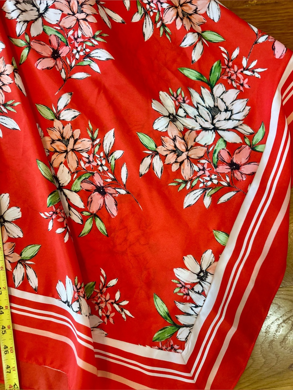 Vince Camuto Sleeveless Handkerchief Hem VNeck Red Floral Dress w/Pockets 2 NWT - Picture 9 of 11